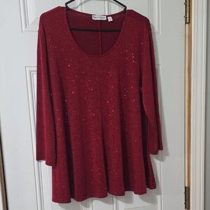 Rebecca Malone Burgundy Knit Top